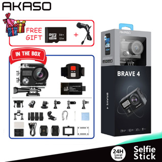 [Local Seller] AKASO Brave 4 กล้องแอคชั่น 4K 20MP WiFi สําหรับหมวกกันน็อค รถจักรยานยนต์ Vlogging รับประกันหนึ่งปี