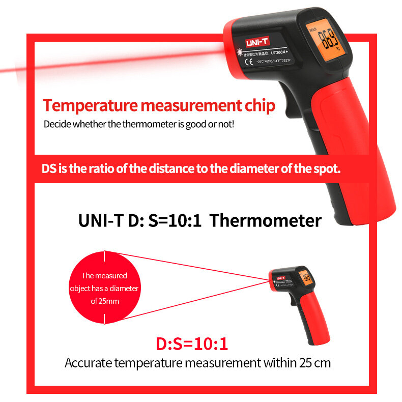 เครื่องวัดอุณหภูมิอินฟราเรด-uni-t-ut300a