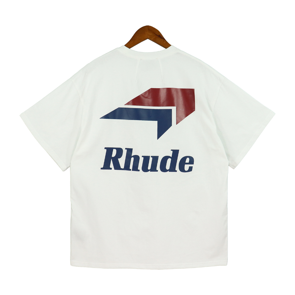 rhude-เสื้อยืด-คอกลม-แขนสั้น-ผ้าฝ้าย-พิมพ์ลาย-ทรงหลวม-แฟชั่นสําหรับผู้ชาย-และผู้หญิง