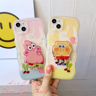 เคส OPPO A78 A77S A57 A54 A53 A17 A17k A16 A16K A15 A15S A96 A95 A94 A93 A92 A83 A76 A74 A71 A52 A31 A12 A9 A7 A5 A5S A3S A1K 4G 5G Wave Cartoon SpongeBob Patrick Star Holder Soft Case