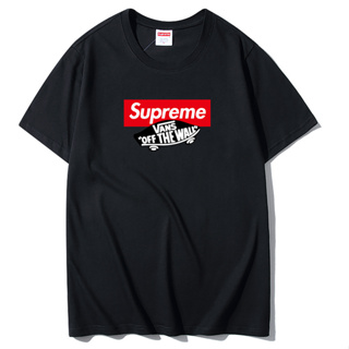 Supreme vans เสื้อยืด คอกลม แขนสั้น พิมพ์ลาย แฟชั่น สําหรับทุกเพศ