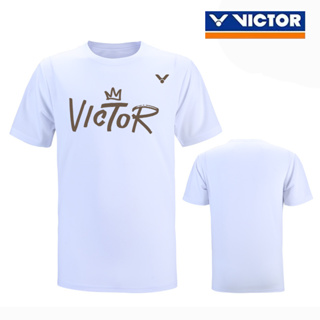 Victor ใหม่ เสื้อยืดกีฬาแบดมินตัน แขนสั้น แบบแห้งเร็ว เหมาะกับฤดูร้อน สําหรับผู้ชาย และผู้หญิง 2023