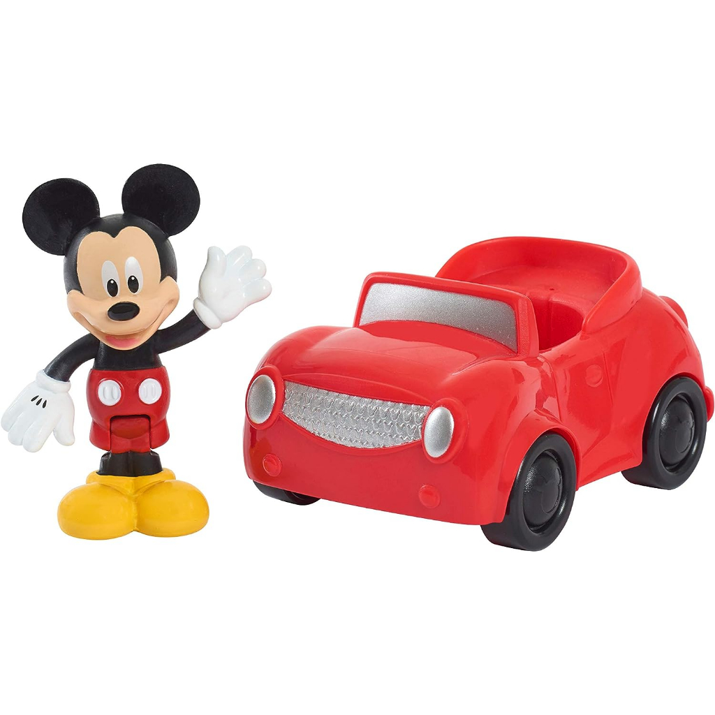 disney-junior-mickey-mouse-on-the-move-vehicles-2-pack-set-mickey-and-minnie-mouse-articulated-figures-and-cars-by-just-play-ชุดฟิกเกอร์-disney-junior-mickey-mouse-on-the-move-vehicles-สําหรับรถยนต์-2