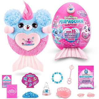 Rainbocorns Mermaidcorn (Puppy) by ZURU, Collectible Plush, Mermaid Surprises, Cuddle Plush Stuffed Animal, Surprise Egg, Stickers, SlimeRainbocorns Mermaidcorn (Puppy) โดย ZURU, ของสะสม ตุ๊กตา, เซอร์ไพรส์นางเงือก, ตุ๊กตาสัตว์ยัดไส้, ไข่เซอร์ไพรส์, สติกเก