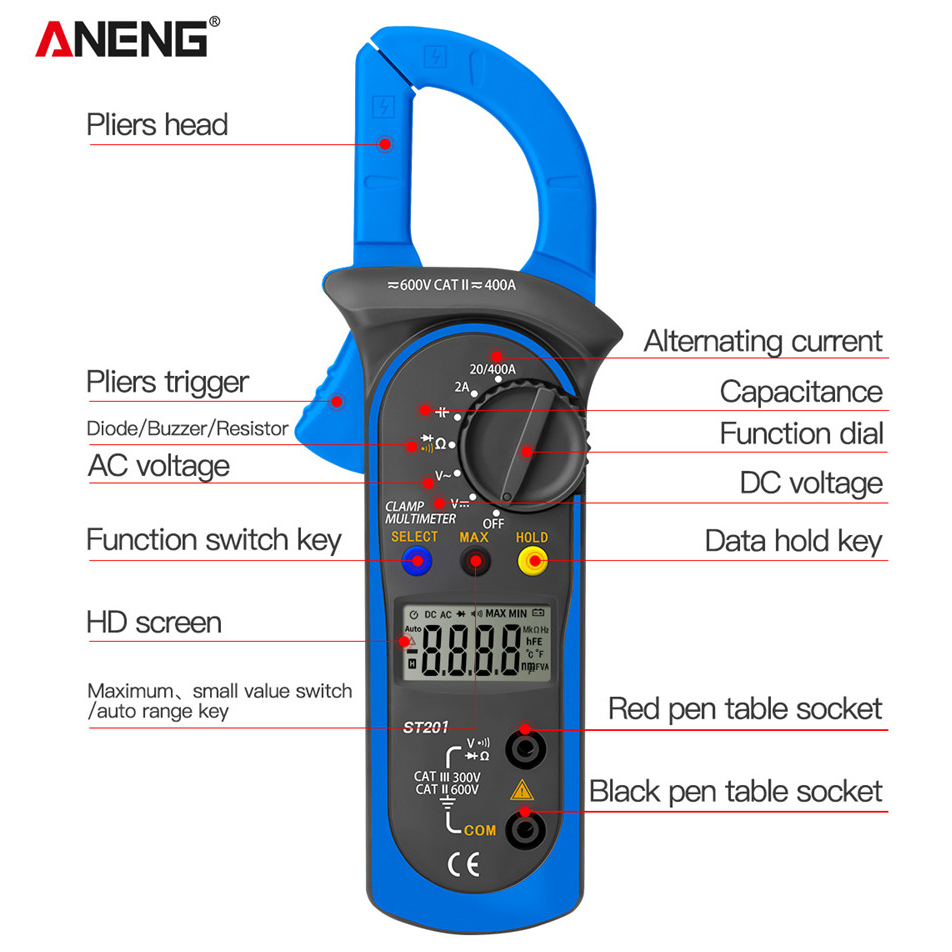 aneng-st201-มัลติมิเตอร์ดิจิทัล-1999-เคาท์-แคลมป์-ac-dc-แอมมิเตอร์-ทรานซิสเตอร์-ตัวเก็บประจุ-ทดสอบแรงดันไฟฟ้าอัตโนมัติ