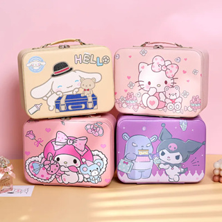 Sanrio กระเป๋าเครื่องสําอาง กระเป๋าออแกไนเซอร์ ลาย Hello Kitty มีซิป แบบพกพา ความจุสูง สําหรับเดินทาง
