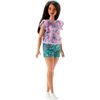 Barbie Fashionistas Doll, Curvy Body Type Wearing Floral Frills  FJF43 ตุ๊กตาบาร์บี้แฟชั่น ทรงโค้ง ลายดอกไม้ FJF43