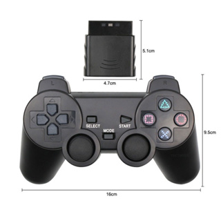เกมแพดไร้สาย 2.4 GHz พร้อมมอเตอร์ 2 ตัวควบคุมจอยสติ๊ก PC สําหรับ SONY PS2 PS1 PlayStation 2