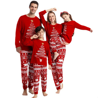 แฟชั่น คริสต์มาส ครอบครัว จับคู่ ชุดนอน ชุดพ่อสีแดง แม่ เด็ก เสื้อผ้าสุนัข ศิลปะ ต้นคริสต์มาส Pjs คริสต์มาส ชุดนอนคริสต์มาส สําหรับครอบครัว เครื่องแต่งกายปีใหม่ ชุดเสื้อผ้าคู่รัก
