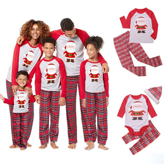2023 ครอบครัว จับคู่ คริสต์มาส ชุดนอน ผู้ใหญ่ เด็ก คริสต์มาส ชุดนอน ครอบครัว แม่ พ่อ ลูกสาว ลูกชาย ลําลอง ซานตาคลอส เสื้อผ้า ชุดบ้าน ชุดนอน ชุด