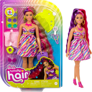Barbie Totally Hair Doll, Flower-Themed with 8.5-Inch Fantasy Hair &amp; 15 Styling Accessories (8 with Color-Change Feature) HCM89 ตุ๊กตาบาร์บี้ ธีมดอกไม้ พร้อมผมแฟนตาซี 8.5 นิ้ว และเครื่องประดับจัดแต่งทรงผม 15 ชิ้น (มี 8 สีให้เลือก) HCM89