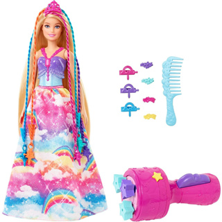 Barbie Dreamtopia Twist ‘n Style Princess Hairstyling Doll (11.5-in Blonde) with Rainbow Hair Extensions &amp; Accessories GTG00 ตุ๊กตาบาร์บี้ Dreamtopia Twist n Style Princess Hairstyling Doll (สีบลอนด์ 11.5 นิ้ว) พร้อมผมสีรุ้ง และอุปกรณ์เสริม GTG00