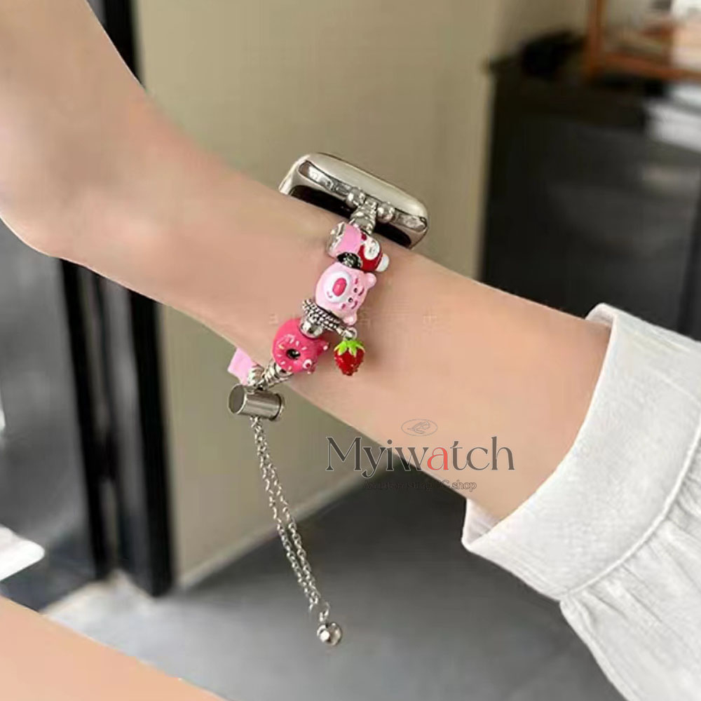 pandora-สายโซ่ลูกปัดโลหะ-ลายการ์ตูนน่ารัก-สําหรับ-iwatch-8-7-6-5-se-4-3-2-1-iwatch-49-มม-41-มม-45-มม-44-มม-40-มม-38-มม-42-มม