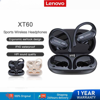Lenovo XT60 / XT80 ชุดหูฟังสเตอริโอไร้สาย บลูทูธ 5.3 กันน้ํา พร้อมไมโครโฟน สําหรับเล่นกีฬา