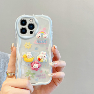 เคสโทรศัพท์มือถือ แบบนิ่ม ลายการ์ตูนกระต่าย และหมี 3D สําหรับ iPhone 14 Pro Max 13 Pro Max 12 Pro Max 11 Pro Max iPhone 14 13 12 11