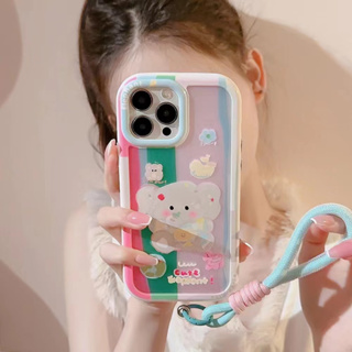 เคสโทรศัพท์มือถือ ลายการ์ตูนน่ารัก สีรุ้ง สําหรับ iPhone 11 12 12pro 12promax x r xsmax 13 13promax 14 14promax 15 15promax