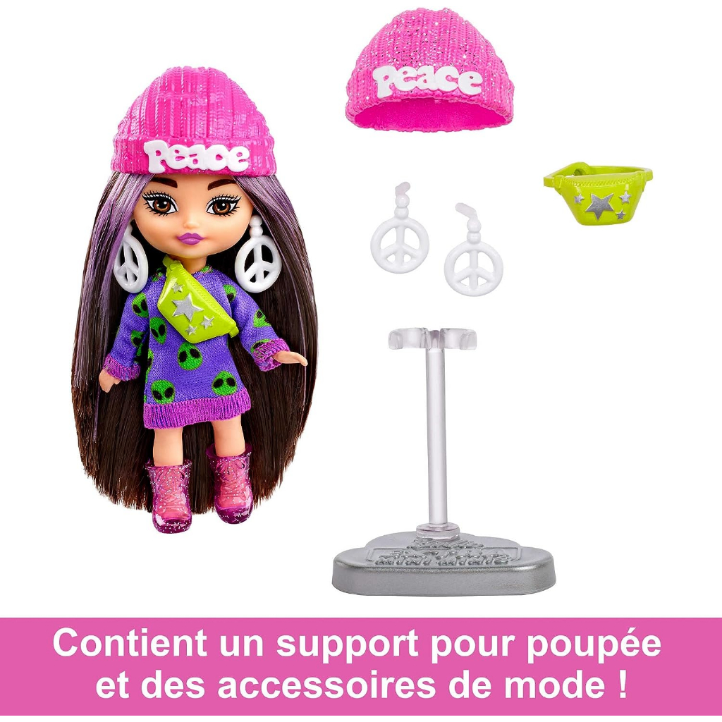 barbie-extra-mini-minis-doll-with-brown-hair-accessories-and-doll-stand-3-25-inch-collectible-hln46-ตุ๊กตาบาร์บี้-ขนาดเล็กพิเศษ-พร้อมผมสีน้ําตาล-อุปกรณ์เสริม-และขาตั้งตุ๊กตา-3-25-นิ้ว-สําหรับเก็บสะสม-