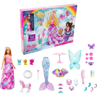 Barbie Dreamtopia Fairytale Surprise Box with Barbie Doll and 24 Gifts Including Fairytale Fashions, Magical Pets and Accessories HGM66กล่องเซอร์ไพรส์ ตุ๊กตาบาร์บี้ Dreamtopia Fairytale พร้อมตุ๊กตาบาร์บี้ และของขวัญ 24 ชิ้น รวมแฟชั่น สัตว์เลี้ยงวิเศษ และอ