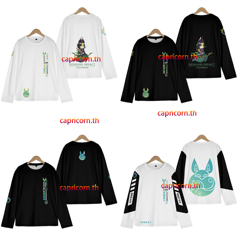 ใหม่-เสื้อยืดลําลอง-แขนยาว-พิมพ์ลายอนิเมะญี่ปุ่น-ทรงหลวม-สําหรับผู้ชาย-ผู้หญิง-ทุกเพศ