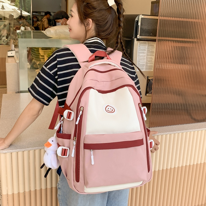 กระเป๋าเป้สะพายหลัง-กระเป๋านักเรียน-ผ้าไนล่อน-กันน้ํา-สไตล์เกาหลี-แฟชั่นสําหรับเด็กผู้หญิง