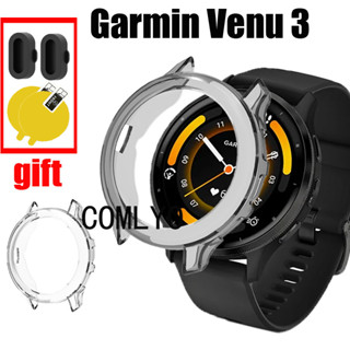 สําหรับ Garmin Venu 3 เคส TPU นิ่ม ฝาครอบหน้าจอ ป้องกันรอยขีดข่วน กันชน พอร์ตชาร์จ พอร์ตปลั๊ก