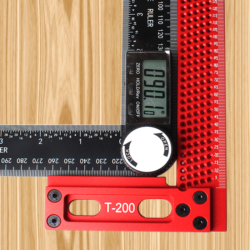200MM Precision Scale Ruler L-Type Hole Ruler Aluminum alloy ...