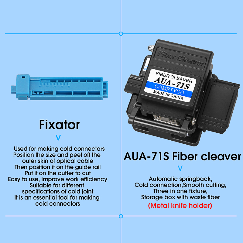 comptyco-f11-กล่องเครื่องมือไฟเบอร์ออปติก-71s-เครื่องตัดไฟเบอร์-opm-optical-power-meter-10km-visual-fault-locator-vf10mw-ชุดสายไฟเบอร์ออปติก