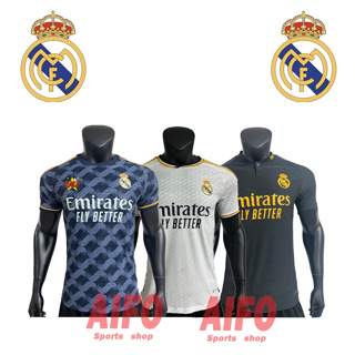 เสื้อกีฬาแขนสั้น ลายทีมฟุตบอล Real Madrid Player Version 2023 24 ชุดเหย้า คุณภาพสูง สําหรับผู้ชาย