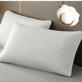 Allswonderland ปลอกหมอน ผ้าฝ้าย 100% แบบนิ่ม pillow case ระบายอากาศได้ดี ซักทําความสะอาดได้ สีขาว สีเทา