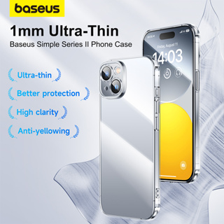 Baseus เคสใส สําหรับ iPhone 15 Pro Max เคส TPU นิ่ม กันกระแทก ป้องกันเต็มเลนส์ เคสใส