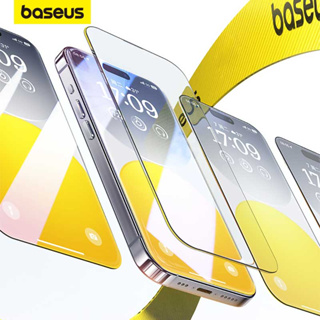 Baseus Crystal Series กระจกนิรภัยกันรอยหน้าจอ แบบเต็มจอ เพื่อความเป็นส่วนตัว 360° ตัวกรองฝุ่นในตัว เพื่อความเป็นส่วนตัว สําหรับ iP 15 Pro Max