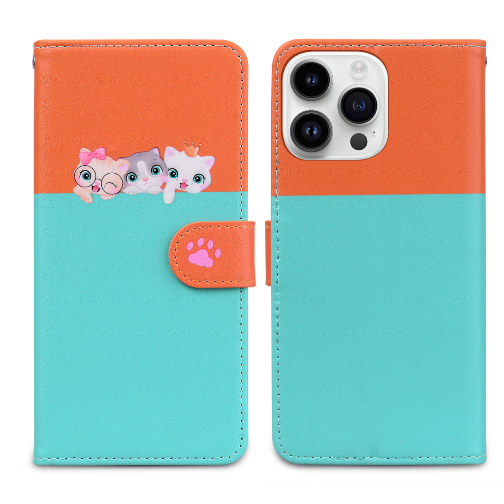 ใหม่-เคสโทรศัพท์มือถือหนัง-pu-ฝาพับ-ลายการ์ตูนแมว-สุนัข-พร้อมช่องใส่บัตร-สําหรับ-iphone-13-12-pro-max-13-12-mini