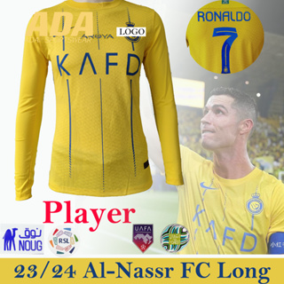 เสื้อกีฬาแขนสั้น ลายทีมชาติฟุตบอล Al-Nassr FC 23 24 ชุดเหย้า สําหรับผู้ชาย ไซซ์ S - 2XL