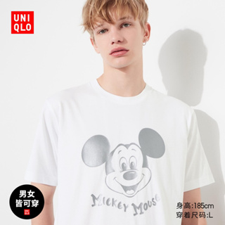 ใหม่ Uniqlo เสื้อยืด แขนสั้น พิมพ์ลาย Mickey Shines สําหรับผู้ชาย ผู้หญิง (UT) 456311