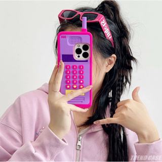 เคสโทรศัพท์มือถือ ซิลิโคนนิ่ม กันกระแทก ลายการ์ตูนบาร์บี้น่ารัก 3D สีชมพู สําหรับ iPhone 15 14 13 12 Pro Max 11