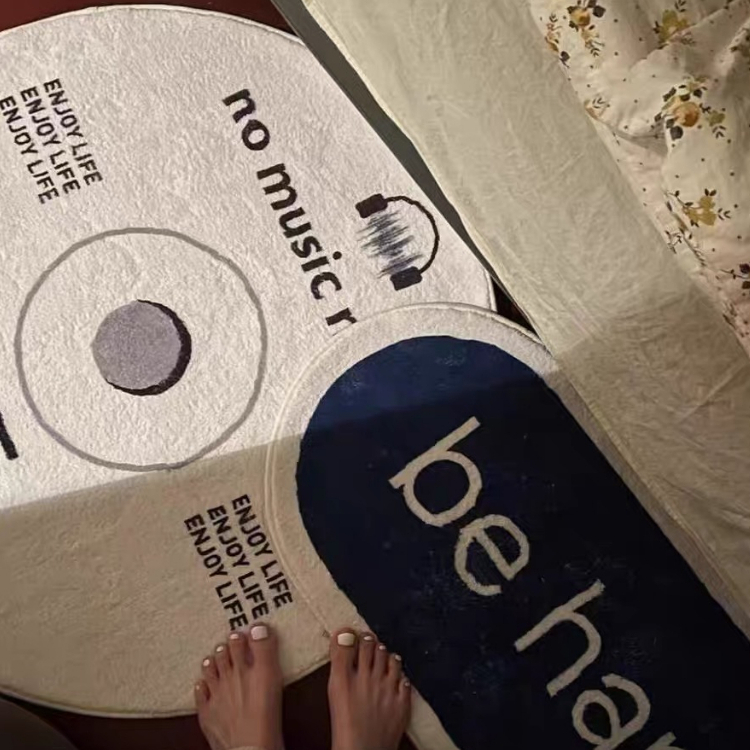ddoria-แผ่นดูดซับน้ำ-retro-cd-disk-design-กันลื่นหนานุ่มเลียนแบบแคชเมียร์-home-bathroom-mat