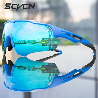 Scvcn แว่นตากันแดด เลนส์โพลาไรซ์ 3 เลนส์ สําหรับขี่จักรยาน เล่นกีฬากลางแจ้ง MTB UV400