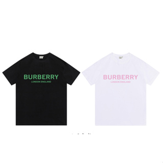 เสื้อยืดลําลอง ผ้าฝ้าย แขนสั้น คอกลม พิมพ์ลาย Burberr แฟชั่นสําหรับผู้ชาย และผู้หญิง