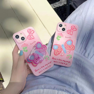 เคสโทรศัพท์มือถือ ลายผีเสื้อ พร้อมขาตั้ง สําหรับ iPhone 11 12 12pro 12promax 13 13promax 14 14promax 15 15pro 15promax