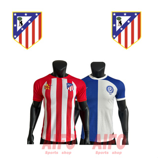 เสื้อกีฬาแขนสั้น ลายทีมชาติฟุตบอล Atletico Madrid Player Version 2023 24 ชุดเหย้า คุณภาพสูง สําหรับผู้ชาย