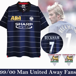 เสื้อกีฬาแขนสั้น ลายทีมชาติฟุตบอล Man U Away 99-00 คุณภาพสูง ไซซ์ S - 2XL