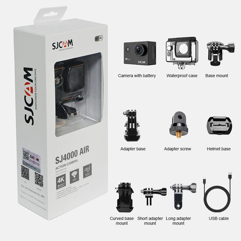 SJCAM SJ4000 AIR กล้องแอคชั่น หน้าจอคู่ SJ4000 Wifi 4K Ultra HD กล้องใต้น้ํา 30 เมตร กันน้ํา กล้องติดหมวกกันน็อค รับประกัน 1 ปี https://wayoza.com