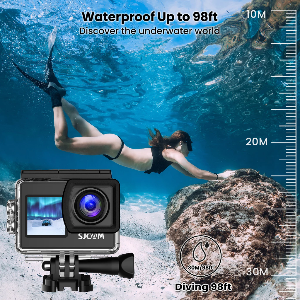 SJCAM SJ4000 AIR กล้องแอคชั่น หน้าจอคู่ SJ4000 Wifi 4K Ultra HD กล้องใต้น้ํา 30 เมตร กันน้ํา กล้องติดหมวกกันน็อค รับประกัน 1 ปี https://wayoza.com