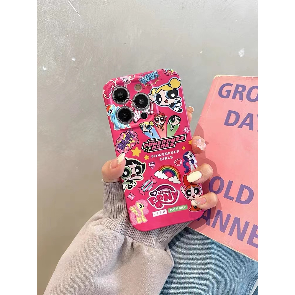 เคสโทรศัพท์มือถือ-tpu-นิ่ม-ลาย-powerpuff-girls-สีแดง-สําหรับ-iphone-15-15promax-15pro-11-14-14pro-max-12pro-13pro-13promax