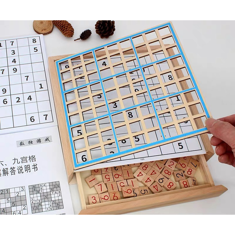 sarran-sudoku-montessori-ซูโดกุไม้-ปริศนาตัวเลข-เกมฝึกสมอง-ใช้ความคิด-แก้ปริศนา-multifunctional