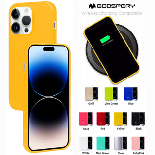 for iPhone 15 Plus Pro Max รุ่น Mercury Goospery Colorful Pearl Jelly TPU Case