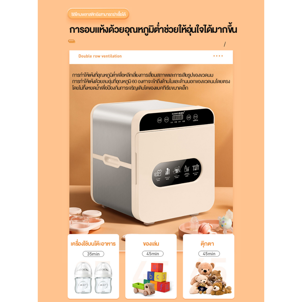 เครื่องอบแห้งยูวี-3in1-เครื่องอบขวดนม-20l-เครื่องนึ่งขวดนม-จุได้-10-ขวด-sterilizer