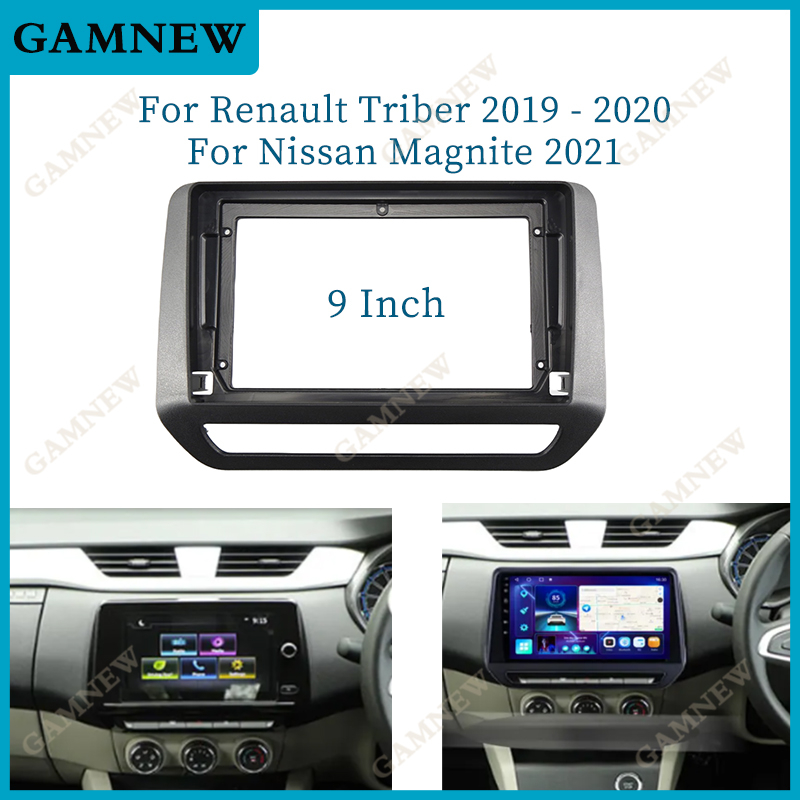 กล่องอะแดปเตอร์แคนบัส-กรอบรถยนต์-ขนาด-9-นิ้ว-สําหรับ-renault-triber-nissan-magnite-android-radio-dash-fitting-panel-kit