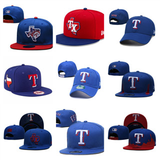 MLB Texas Rangers หมวกปีกปีกแบนแบบปรับได้หมวกกีฬากลางแจ้ง