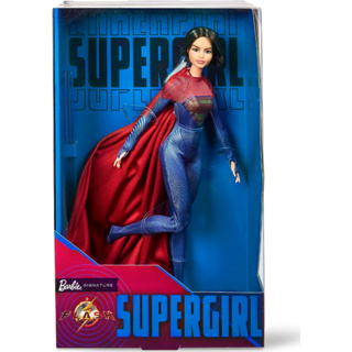 Supergirl Barbie Doll Collectible Doll from The Flash Movie Wearing Red and Blue Suit with Cape Doll Stand Included HKG13 Supergirl ตุ๊กตาบาร์บี้ พร้อมขาตั้ง สีแดง และสีฟ้า สําหรับเก็บสะสม HKG13